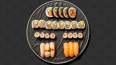 Laks Lover menu med varieret sushi hos sushi restaurant i Næstved